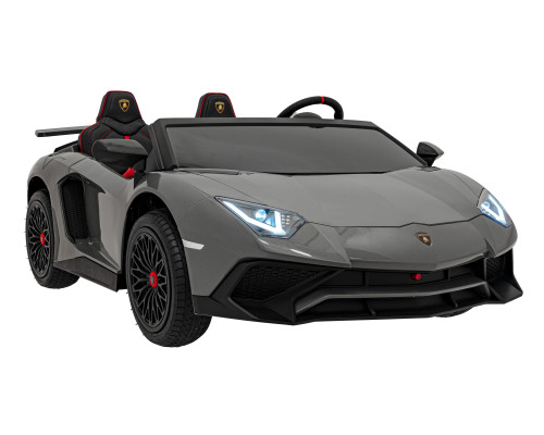 Lamborghini Aventador SV на акумуляторі для 2 дітей Сірий + Безщітковий мотор + Надувні колеса + Audio LED