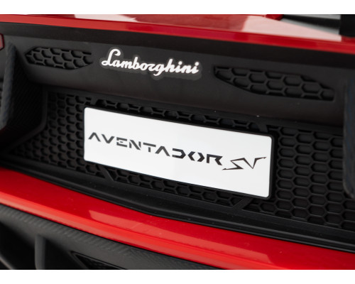 Lamborghini Aventador SV на акумуляторі для 2 дітей Червоний + Безщітковий мотор + Надувні колеса + Audio LED