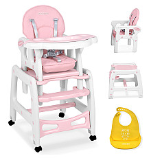 Стільчик для годування 5-в-1 Ricokids Sinco 57,5 х 104 см - рожево-білий