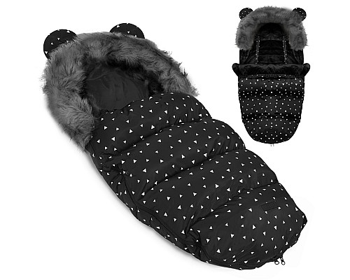 Конверт Elmi Ricokids для коляски та санок, 95 х 48 см - чорно-білий