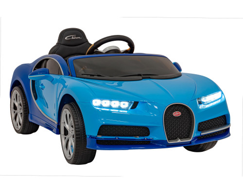 Дитячий Bugatti Chiron на акумуляторі Blue + Пульт + Багажник + EVA + Амортизатори + Audio LED