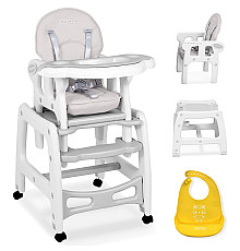 Стільчик для годування 5-в-1 Ricokids Sinco 57,5 х 104 см - сіро-білий