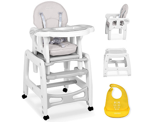 Стільчик для годування 5-в-1 Ricokids Sinco 57,5 х 104 см - сіро-білий