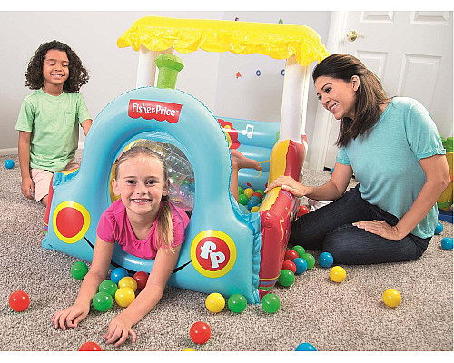 Манеж-поїзд + м'ячі Fisher-Price Bestway 93537, 132 x 94 x 89 см - різнокольоровий