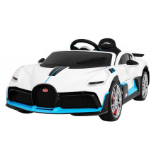 Bugatti Divo Автомобіль дитячий на акумуляторі Білий + Пульт + EVA + Free Start + LED MP3