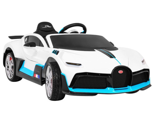 Bugatti Divo Автомобіль дитячий на акумуляторі Білий + Пульт + EVA + Free Start + LED MP3