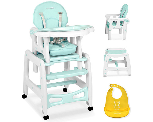 Стільчик для годування 5-в-1 Ricokids Sinco 57,5 х 104 см - бірюзово-білий