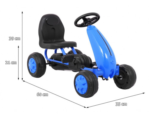 Перший педальний картинг для найменших Blue + Ланцюговий привід + Гумові колеса