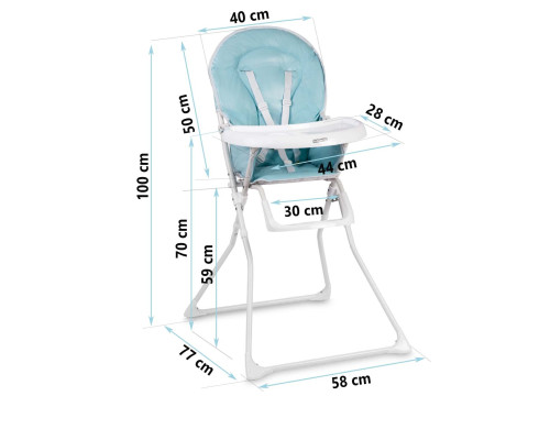 Стільчик для годування Ricokids Fando біло-блакитний
