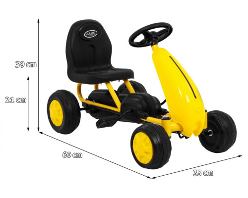 Дитячий педальний картинг для найменших Жовтий