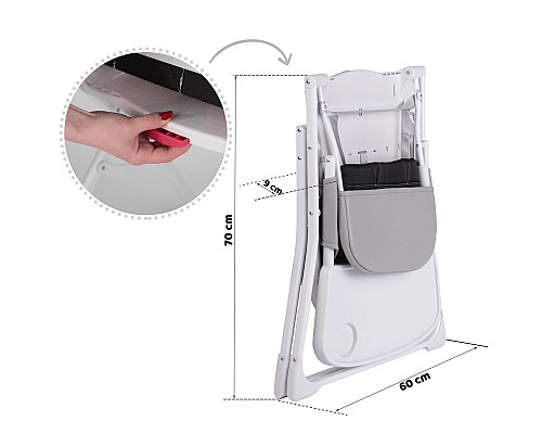 Стільчик для годування Ricokids Nuco 70 х 60 х 95 см - бежево-білий