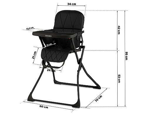 Стільчик для годування Ricokids Nuco 70 х 60 х 95 см - чорний