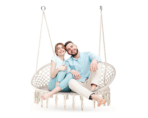 Гойдалка двомісна Outtec Boho, 130 х 75 см - бежева