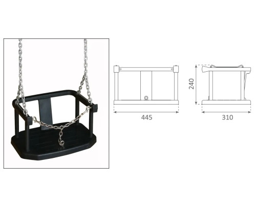 Гойдалка WCG Belt, 44,5 х 31 х 24 см - чорно-червона