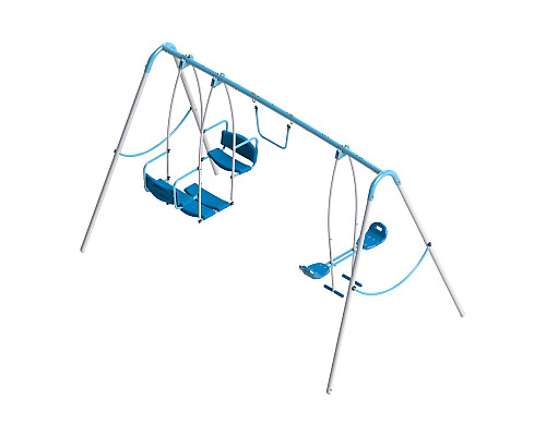 Гойдалка п'ятимісна Triple Swing, 294 х 166 х 200 см - синьо-сіра