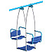 Гойдалка п'ятимісна Triple Swing, 294 х 166 х 200 см - синьо-сіра