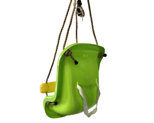 Гойдалка для дітей із захистом WCG Delux, 36 x 39 x 49 см - зелено-жовта
