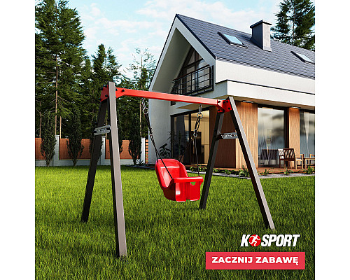 Гойдалка K-SPORT KSOZ023 SUPER FUN - сіро-червона