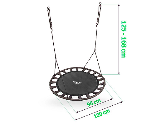 Гойдалка з гніздом лелеки SWINGO XXL, 120 см - чорна