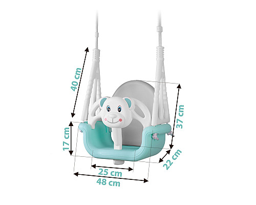 Гойдалка 3-в-1 Ведмежа Ricokids, 130 х 162 см - бірюзова