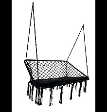 Крісло-гамак двомісне WCG 120 см з подушкою, чорне