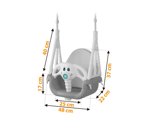 Гойдалка 3-в-1 Слоник Ricokids сіра