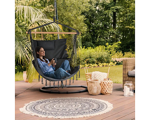 Гамак-крісло Outtec Boho Sois XXL, графітове Гамак-крісло Outtec Boho Sois XXL, графітове
