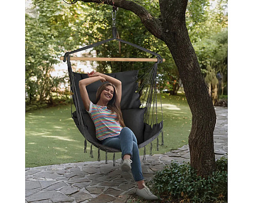 Гамак-крісло Outtec Boho Sois XXL, графітове Гамак-крісло Outtec Boho Sois XXL, графітове