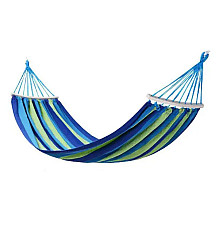 Гамак одномісний з планкою SJ-0010-2BL, 174 х 80 см - синьо-зелений