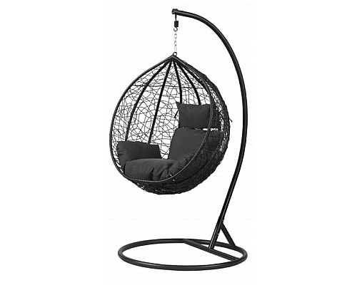 Крісло-кокон підвісне Bonro 329 M, чорно-сіре