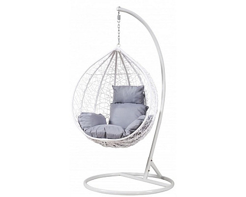Крісло-кокон підвісне Bonro 329 M, біло-сіре