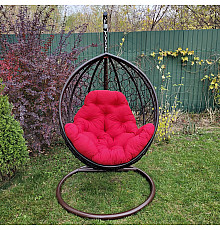 Крісло‑кокон підвісне GreenGard Наомі 101, коричнево-червоне