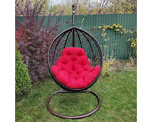 Крісло‑кокон підвісне GreenGard Наомі 101, коричнево-червоне