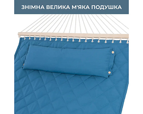 Гамак двомісний з планками WCG SOFT XXL 200 x 140 см - блакитний Гамак двомісний з планками WCG SOFT XXL 200 x 140 см - блакитний