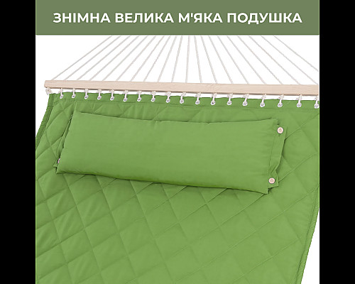Гамак двомісний з планками WCG SOFT XXL 200 x 140 см - зелений Гамак двомісний з планками WCG SOFT XXL 200 x 140 см - зелений
