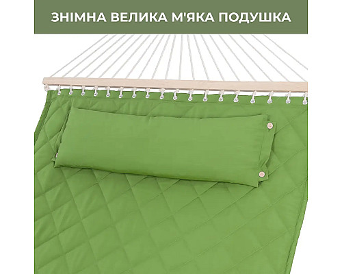 Гамак двомісний з планками WCG SOFT XXL 200 x 140 см - зелений Гамак двомісний з планками WCG SOFT XXL 200 x 140 см - зелений