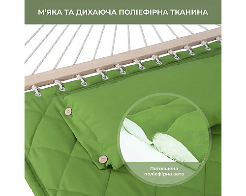 Гамак двомісний з планками WCG SOFT XXL 200 x 140 см - зелений Гамак двомісний з планками WCG SOFT XXL 200 x 140 см - зелений