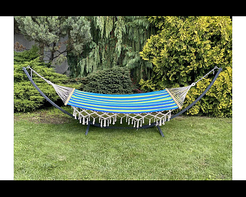 Гамак двомісний з планкою і каркасом WCG BALI XХL 200 х 150 см - різнокольоровий
