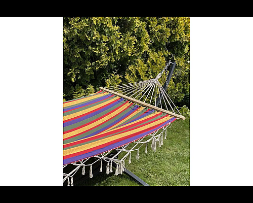 Гамак двомісний з планкою і каркасом WCG BALI XХL 200 х 150 см - різнокольоровий