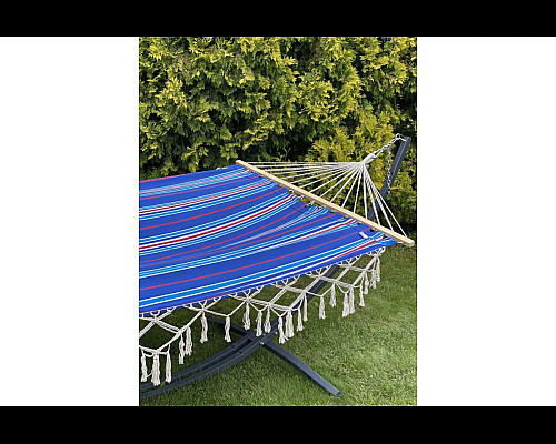 Гамак двомісний з планкою і каркасом WCG BALI XХL 200 х 150 см - різнокольоровий