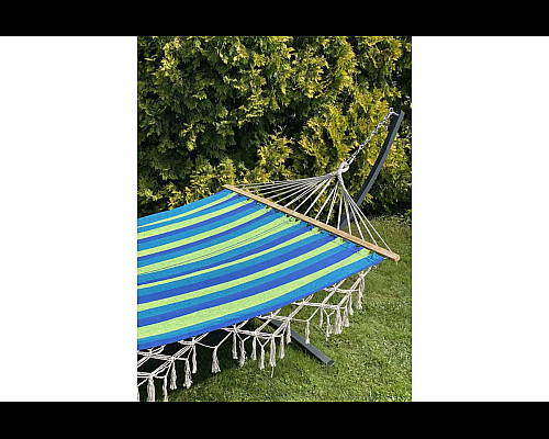 Гамак двомісний з планкою і каркасом WCG BALI XХL 200 х 150 см - різнокольоровий