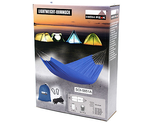 Гамак одномісний High Peak 41224 Traveller 220 х 140 см - синій