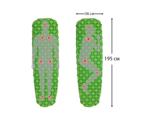 Надувний карімат похідний, туристичний WCG для кемпінгу (зелений)