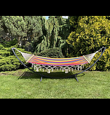 Гамак домісний з планкою WCG BALI 200 х 150 см червоно-жовтий