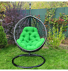 Крісло‑кокон підвісне GreenGard Графіт 106, чорно-зелене