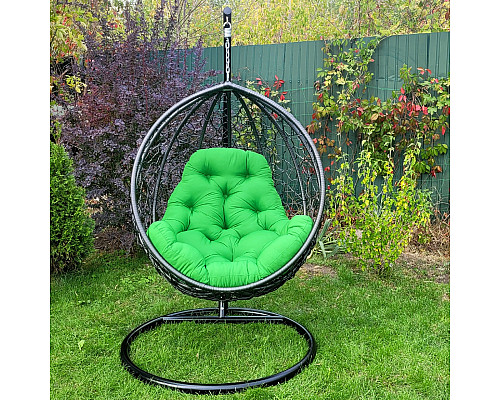 Крісло‑кокон підвісне GreenGard Графіт 106, чорно-зелене