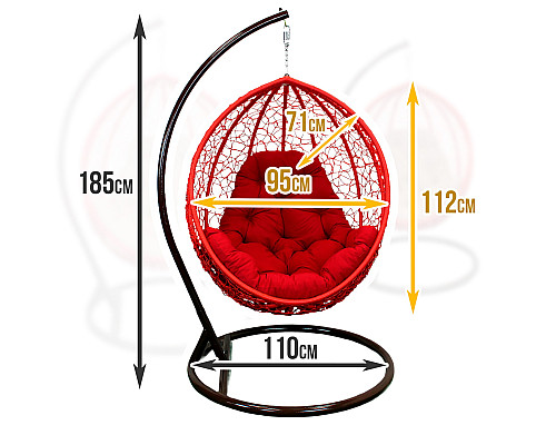 Крісло‑кокон підвісне GreenGard Наомі 110, червоне