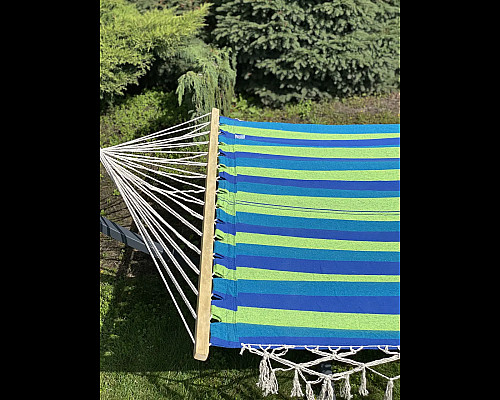 Гамак двомісний з каркасом WCG BALI 200 х 150 см синьо-зелений