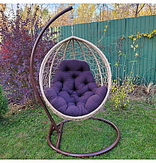 Крісло‑кокон підвісне GreenGard Наомі 102, корчнево-бежеве