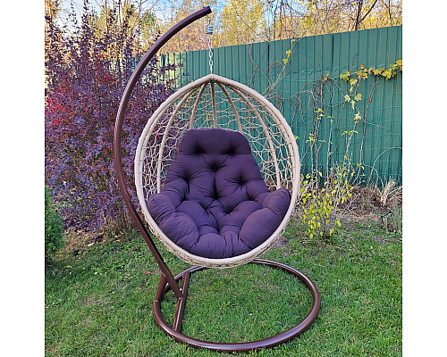 Крісло‑кокон підвісне GreenGard Наомі 102, корчнево-бежеве